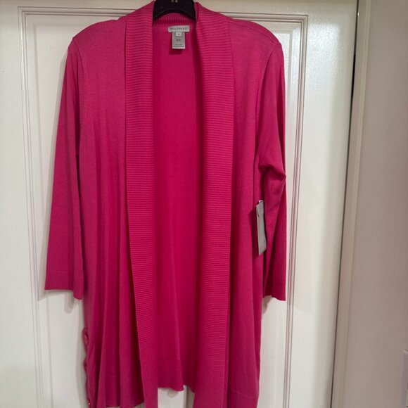NEW with Tags Super Soft Multiples Hot Pink Cardigan Sweater sz M - Picture 1 of 5